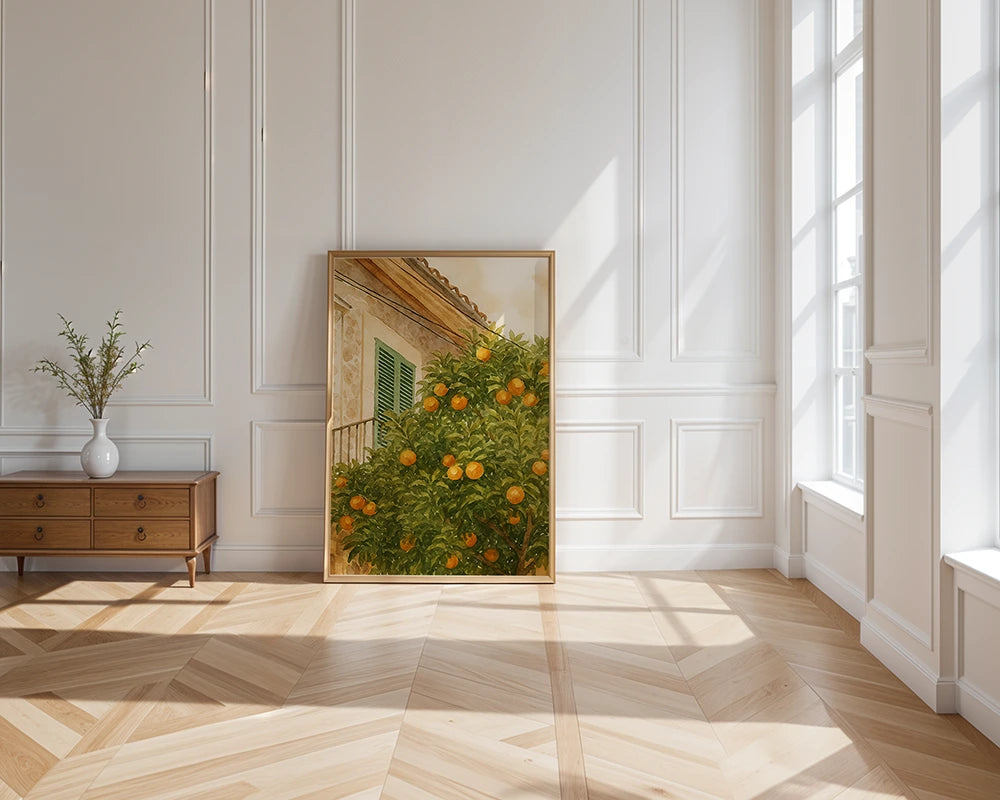 Italienischer Orangenbaum als Aquarell