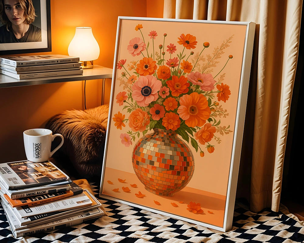 Blumenstrauß in Discokugel