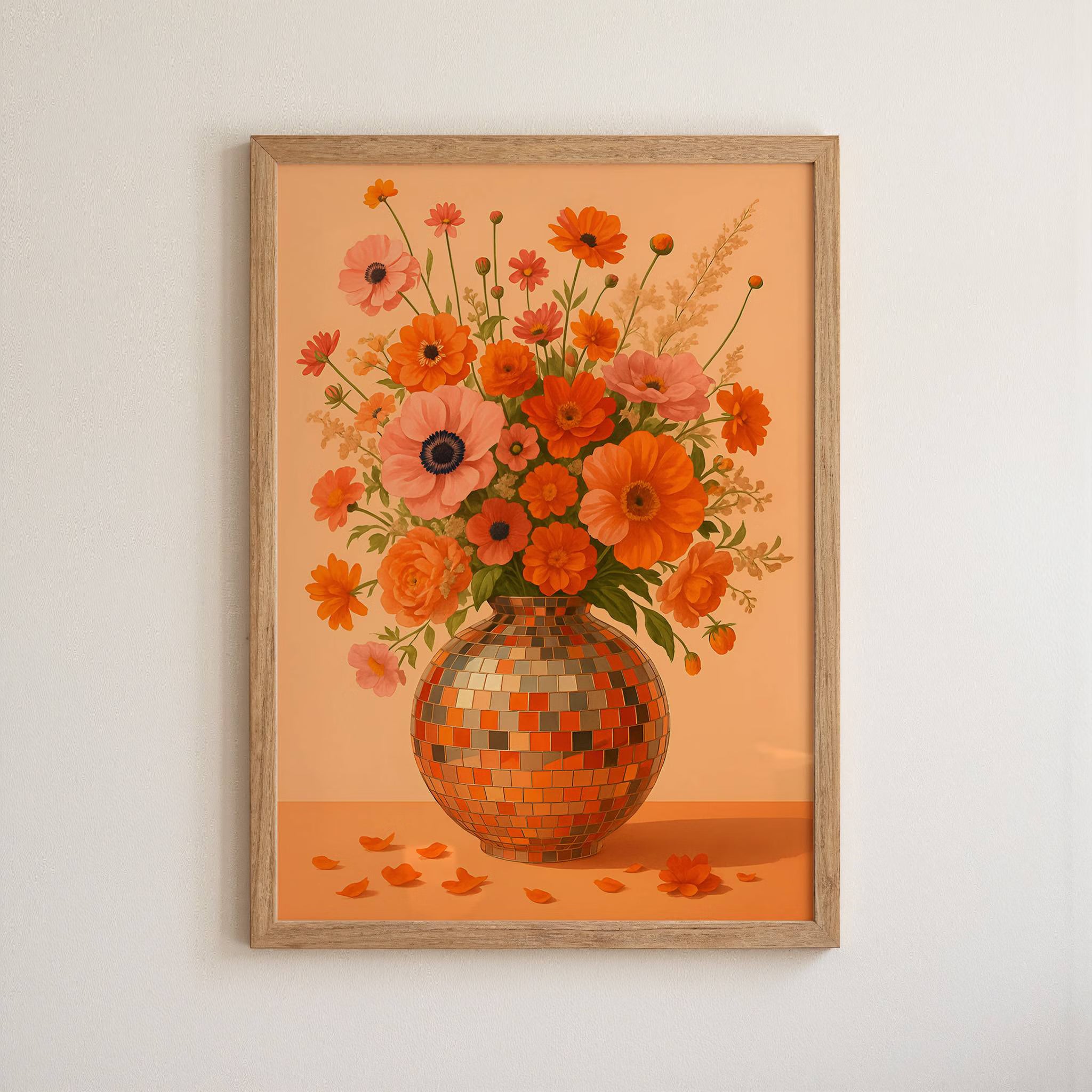 Blumenstrauß in Discokugel