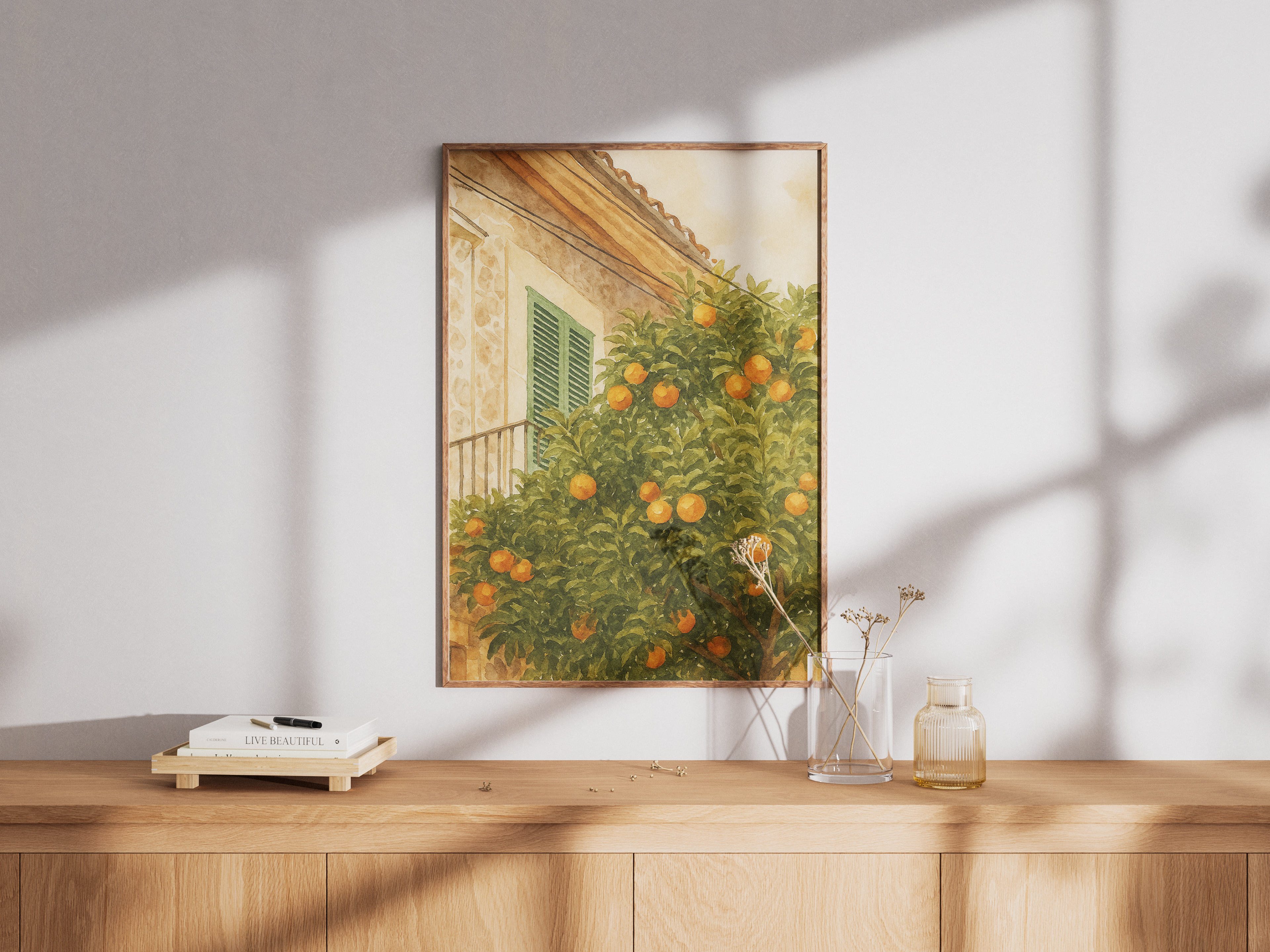 Italienischer Orangenbaum als Aquarell